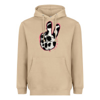Mushroom Black White Dalmatian Peace Sign Heavyweight Hoodie - Jasminsmagicworld