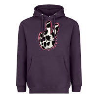 Plum Black White Dalmatian Peace Sign Heavyweight Hoodie - Jasminsmagicworld