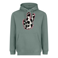 Sage Black White Dalmatian Peace Sign Heavyweight Hoodie - Jasminsmagicworld