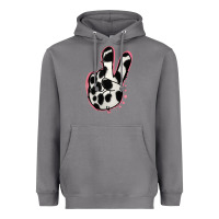 Black White Dalmatian Peace Sign Heavyweight Hoodie | Teevron