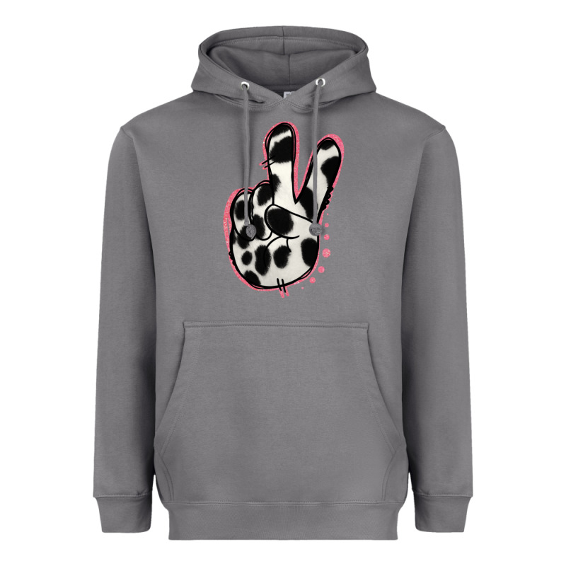 Black White Dalmatian Peace Sign Heavyweight Hoodie by Jasminsmagicworld | Teevron