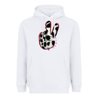 White Black White Dalmatian Peace Sign Heavyweight Hoodie - Jasminsmagicworld