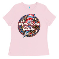 Bubblegum Pink Western American Babe Patriotic Ladies Tee - LillyAllenDesigns