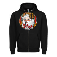 Believe Santa Claus Christmas Zipper Hoodie | Teevron