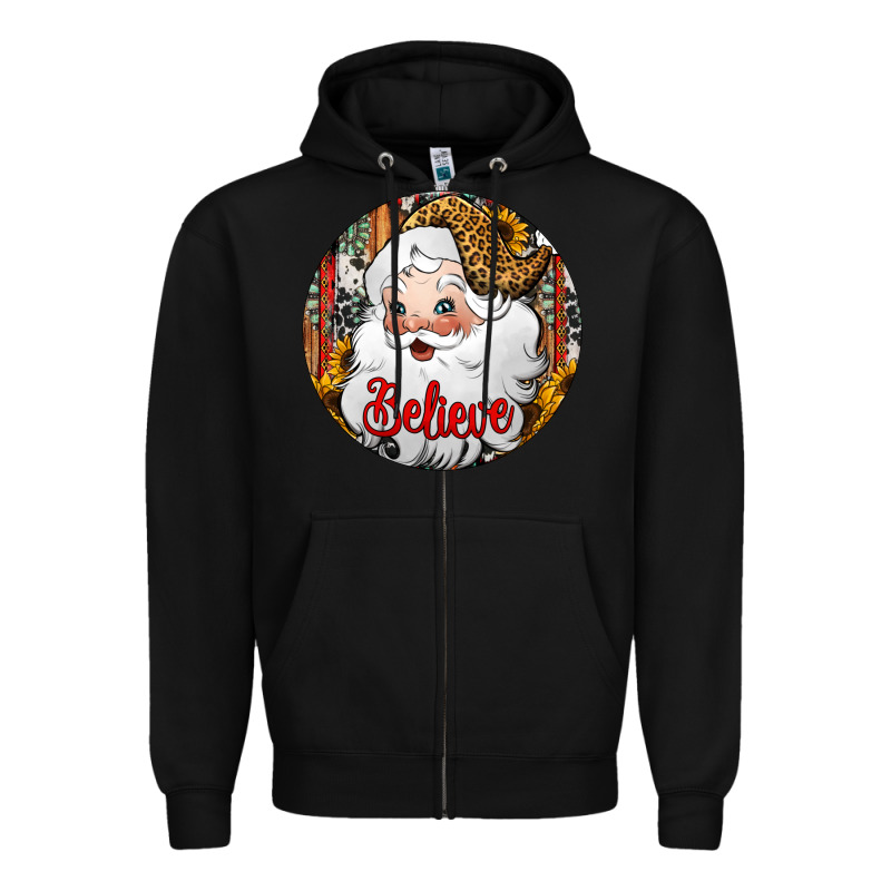 Believe Santa Claus Christmas Zipper Hoodie by Jasminsmagicworld | Teevron