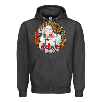Charcoal Heather believe Santa Claus Christmas Zipper Hoodie - Jasminsmagicworld