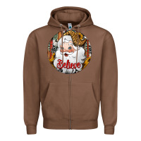 Chestnut believe Santa Claus Christmas Zipper Hoodie - Jasminsmagicworld