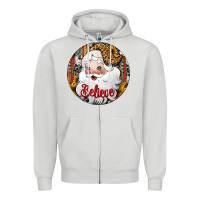 Dove Grey believe Santa Claus Christmas Zipper Hoodie - Jasminsmagicworld