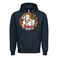 Navy believe Santa Claus Christmas Zipper Hoodie - Jasminsmagicworld