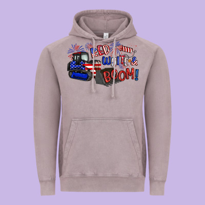 Red White And Boom Vintage Hoodie Designed By Artiststas