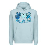 Blue Mist Peace Love Cure Prostate Cancer Premium Hoodie - Jasminsmagicworld