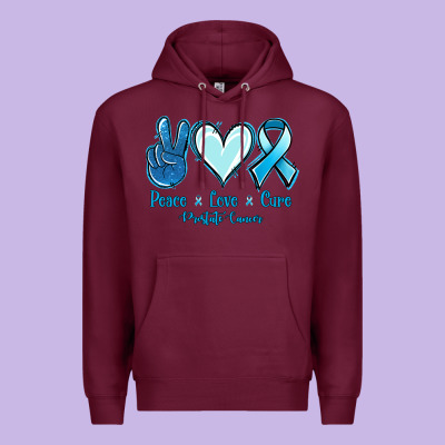 Peace Love Cure Prostate Cancer Premium Hoodie Designed By Jasminsmagicworld