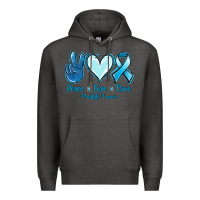 Charcoal Heather Peace Love Cure Prostate Cancer Premium Hoodie - Jasminsmagicworld