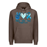 Coffee Peace Love Cure Prostate Cancer Premium Hoodie - Jasminsmagicworld