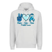 Dove Grey Peace Love Cure Prostate Cancer Premium Hoodie - Jasminsmagicworld