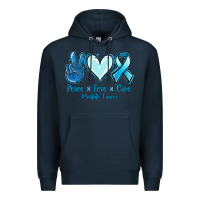 Navy Peace Love Cure Prostate Cancer Premium Hoodie - Jasminsmagicworld