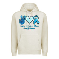 Oatmeal Heather Peace Love Cure Prostate Cancer Premium Hoodie - Jasminsmagicworld