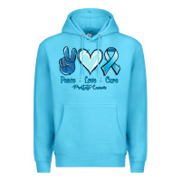 Ocean Blue Peace Love Cure Prostate Cancer Premium Hoodie - Jasminsmagicworld