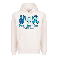 Pale Pink Peace Love Cure Prostate Cancer Premium Hoodie - Jasminsmagicworld