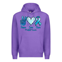 Purple Peace Love Cure Prostate Cancer Premium Hoodie - Jasminsmagicworld
