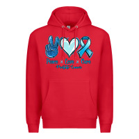 Red Peace Love Cure Prostate Cancer Premium Hoodie - Jasminsmagicworld