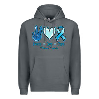 Rock Peace Love Cure Prostate Cancer Premium Hoodie - Jasminsmagicworld