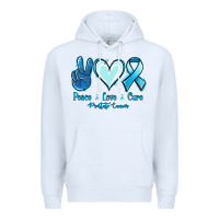 White Peace Love Cure Prostate Cancer Premium Hoodie - Jasminsmagicworld