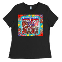 Black Football Mama Ladies Tee - CowhideDigitalArt