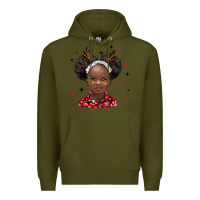 Army Green christmas african girl Premium Hoodie - BarkalooDesign
