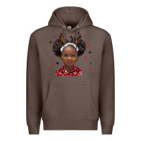 Coffee christmas african girl Premium Hoodie - BarkalooDesign