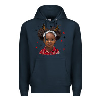 Navy christmas african girl Premium Hoodie - BarkalooDesign