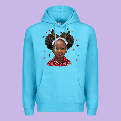 Christmas African Girl Premium Hoodie Designed By Barkaloodesign