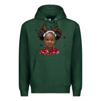 Sports Green christmas african girl Premium Hoodie - BarkalooDesign