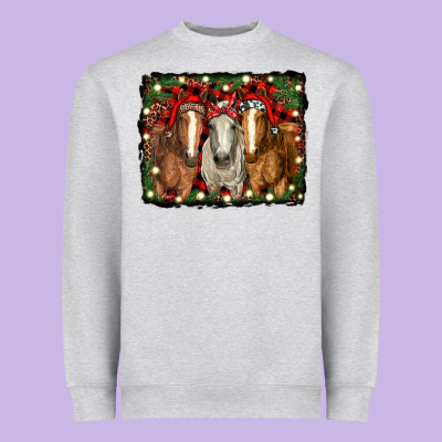 Christmas Horses Heavyweight Sweatshirt Designed By Ranaportraitstore