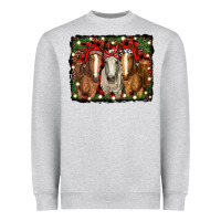 Heather Grey Christmas horses Heavyweight Sweatshirt - RanaPortraitStore