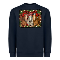 Navy Christmas horses Heavyweight Sweatshirt - RanaPortraitStore