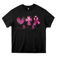 Black Love Faith cure Breast Cancer Heavy Core Tee - FaDigitalArtStudio