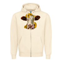 Sandshell hereford cattle sunflowers heifer Zipper Hoodie - Jasminsmagicworld