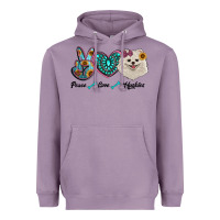 Lavender peace love pomeranian Heavyweight Hoodie - RanaPortraitStore