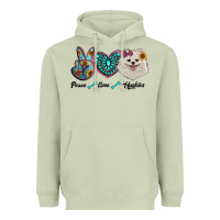 Matcha peace love pomeranian Heavyweight Hoodie - RanaPortraitStore