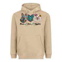 Mushroom peace love pomeranian Heavyweight Hoodie - RanaPortraitStore