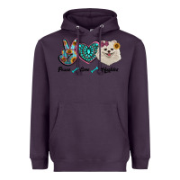 Plum peace love pomeranian Heavyweight Hoodie - RanaPortraitStore