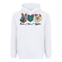 White peace love pomeranian Heavyweight Hoodie - RanaPortraitStore