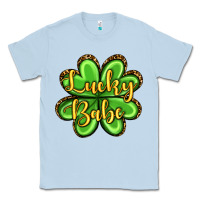 Dusty Blue St. Patrick's Lucky babe Classic Tee - OliviaCreatesArt