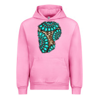Fuchsia Pink gemstone cowhide patches Urban Hoodie - RanaPortraitStore