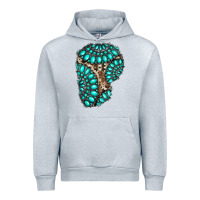 Heather Grey gemstone cowhide patches Urban Hoodie - RanaPortraitStore