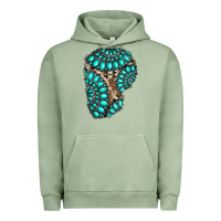 Pigment Oil Green gemstone cowhide patches Urban Hoodie - RanaPortraitStore