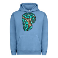 Pigment Pebble Blue gemstone cowhide patches Urban Hoodie - RanaPortraitStore