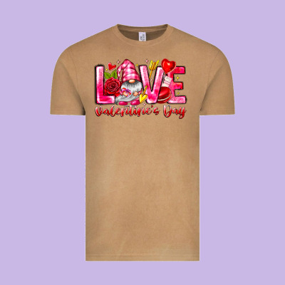 Love Valentines Day Gnome Vintage Tee Designed By Cowhidedigitalart