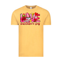 Vintage Mustard Love Valentines Day Gnome Vintage Tee - CowhideDigitalArt